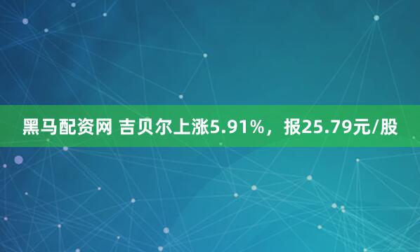 黑马配资网 吉贝尔上涨5.91%，报25.79元/股