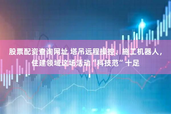 股票配资查询网址 塔吊远程操控、施工机器人，住建领域这场活动“科技范”十足