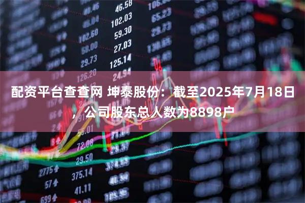 配资平台查查网 坤泰股份：截至2025年7月18日，公司股东总人数为8898户